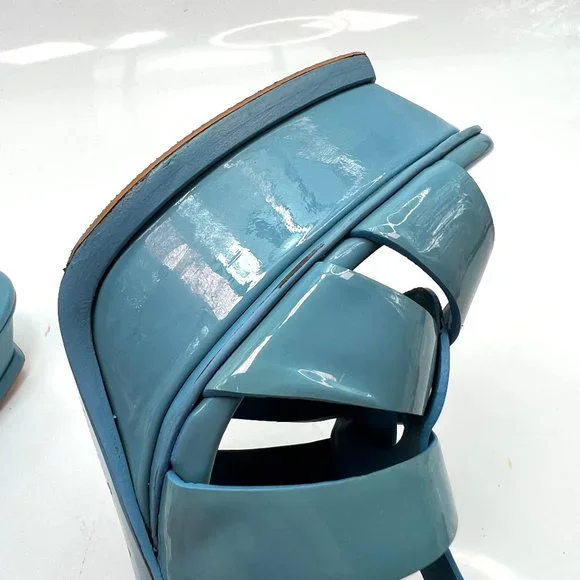 🌷❤️‍🔥FINAL SALE 🔥 NO OFFERS🌷💥Saint Laurent Tribute Patent Sandals 38.5 - Picture 2 of 12